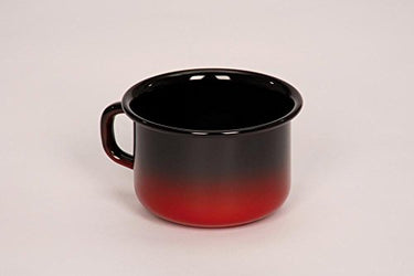 Riess, 0299-020, Schale hoch, Kaffeeschale 10, Kaffeebecher, CLASSIC - SPEZIALARTIKEL, Durchmesser 10 cm, Höhe 7,4 cm, Inhalt 0,4 Liter, Emaille, schwarz/rot, Induktion im Sale